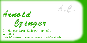 arnold czinger business card